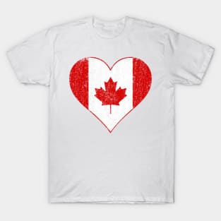 Vintage I love Canada heart flag T-Shirt